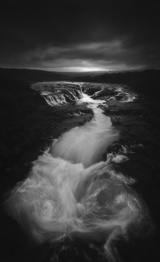 Moody River Flow by Aidong Ning — canvas wall art