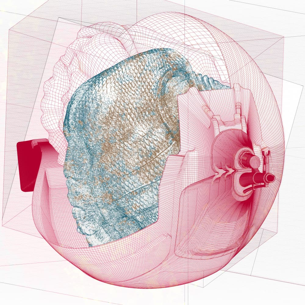 Abstract Wireframe Head by Veronika Che — canvas wall art