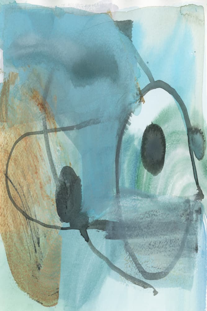 Fluid Teal Abstract by cartissi — canvas wall art