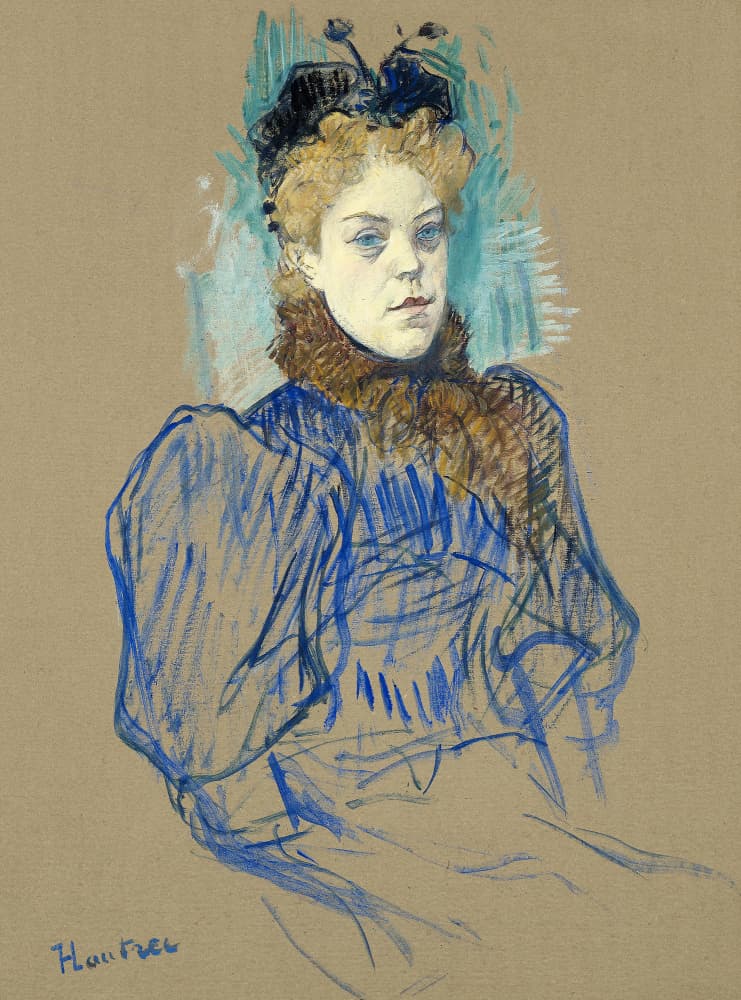 May Milton Portrait (1895) by TOULOUSE LAUTREC — canvas wall art