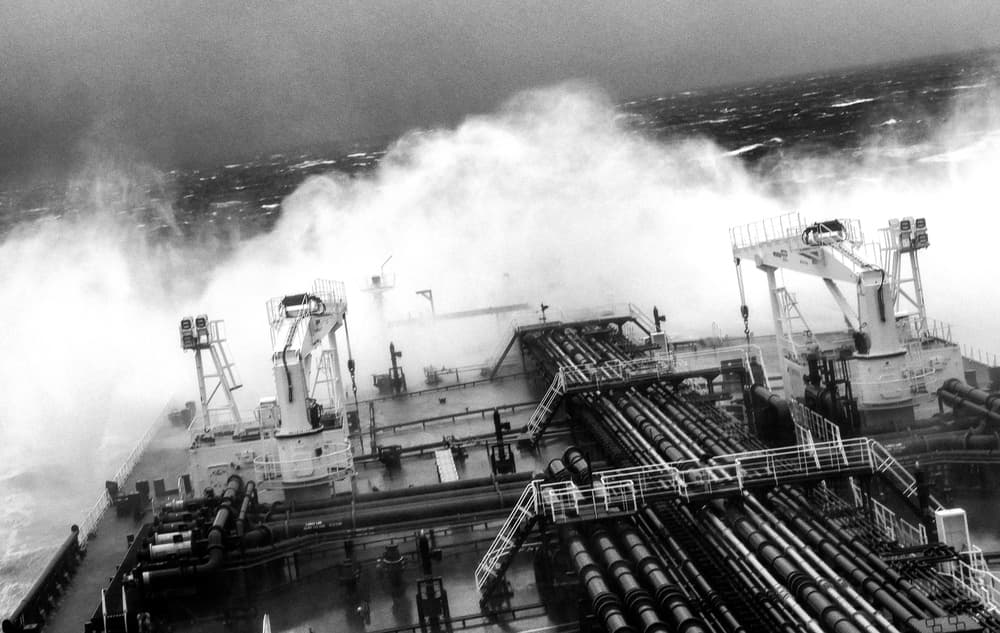 Ship Navigating Storm by Dmitry Nesvetaylov — canvas wall art
