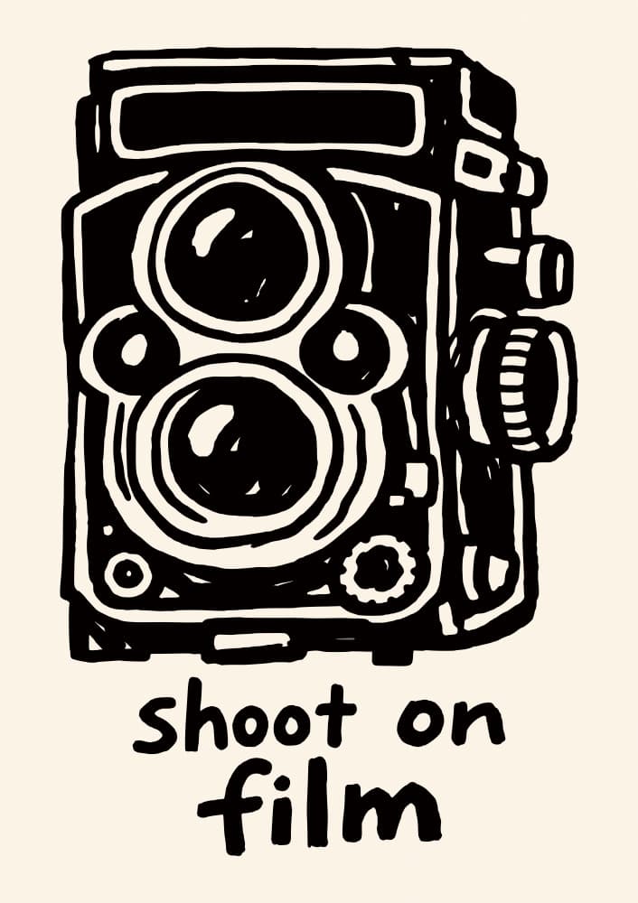 Shoot On Film Retro Poster by Patryk Krygowski — canvas wall art
