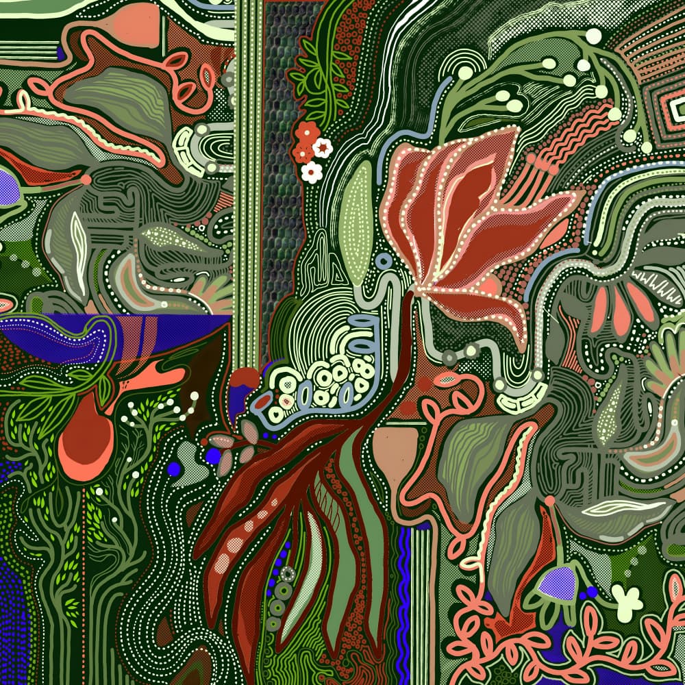 Vibrant Floral Tapestry by Josie George — canvas wall art