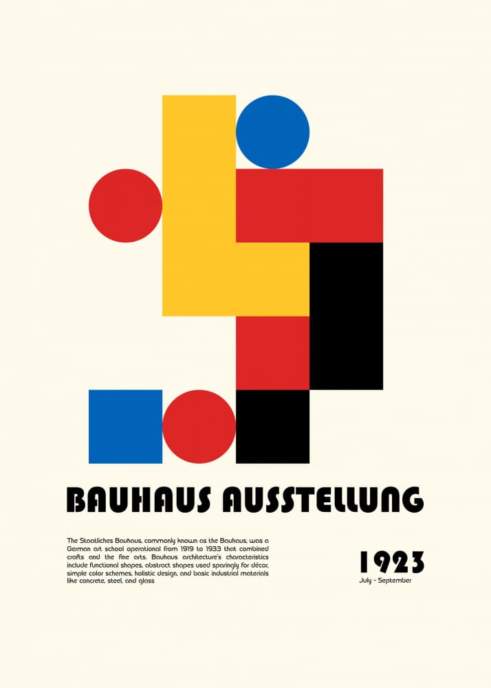 Abstract Bauhaus Design by Retrodrome — canvas wall art