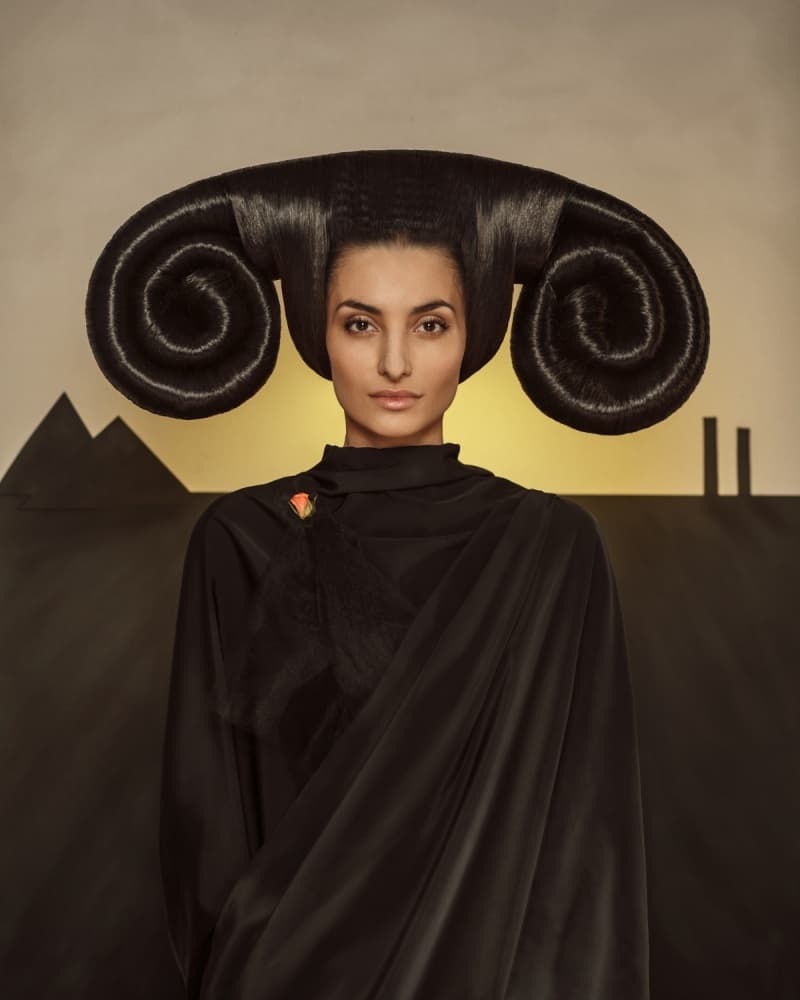 Architectural Hair Portrait by Photographer — canvas wall art