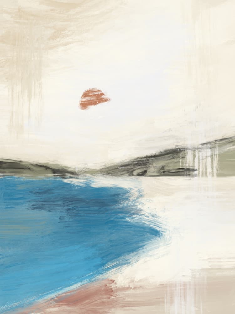 Serene Coastal Landscape by Little Dean — canvas wall art