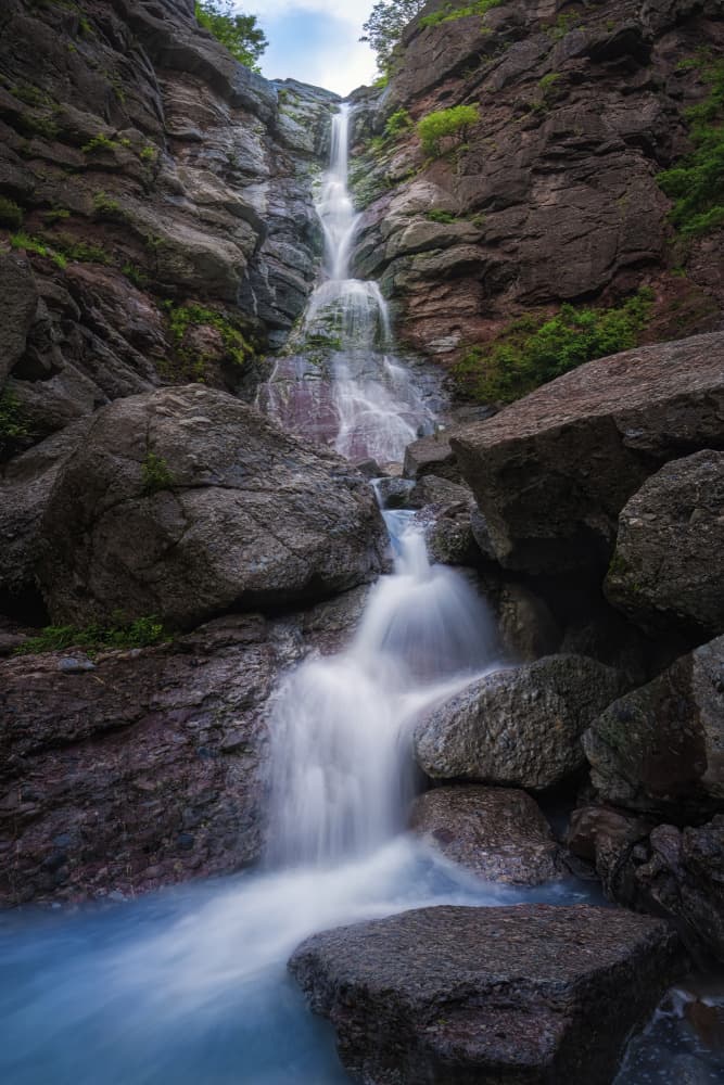 Cascading Mountain Waterfall by Tiger Seo — canvas wall art