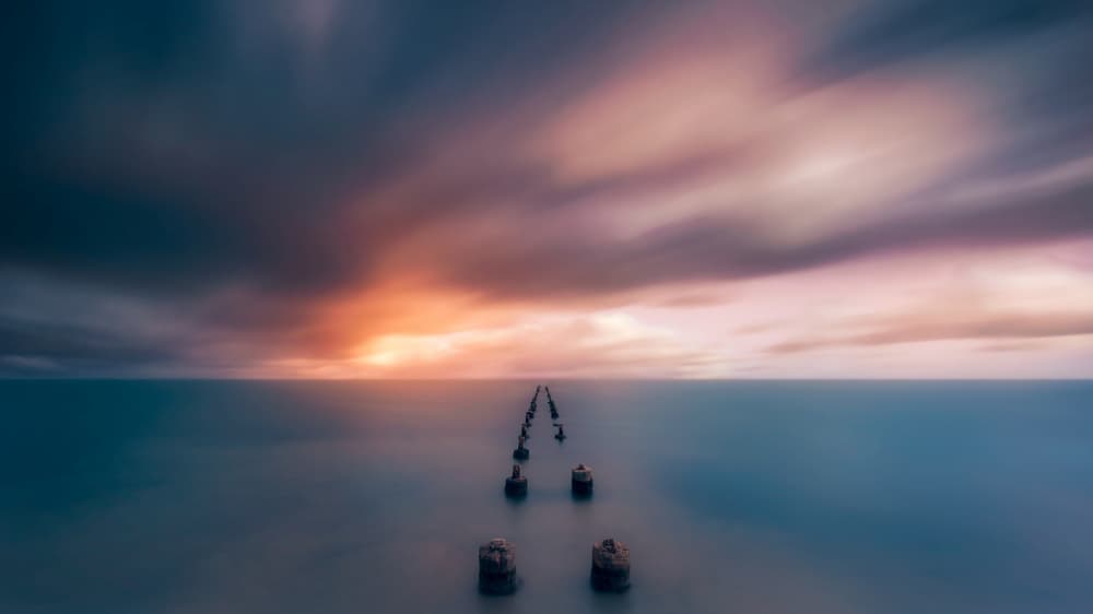 Ethereal Pier Sunset by Jose Antonio Triviño Sanchez — canvas wall art