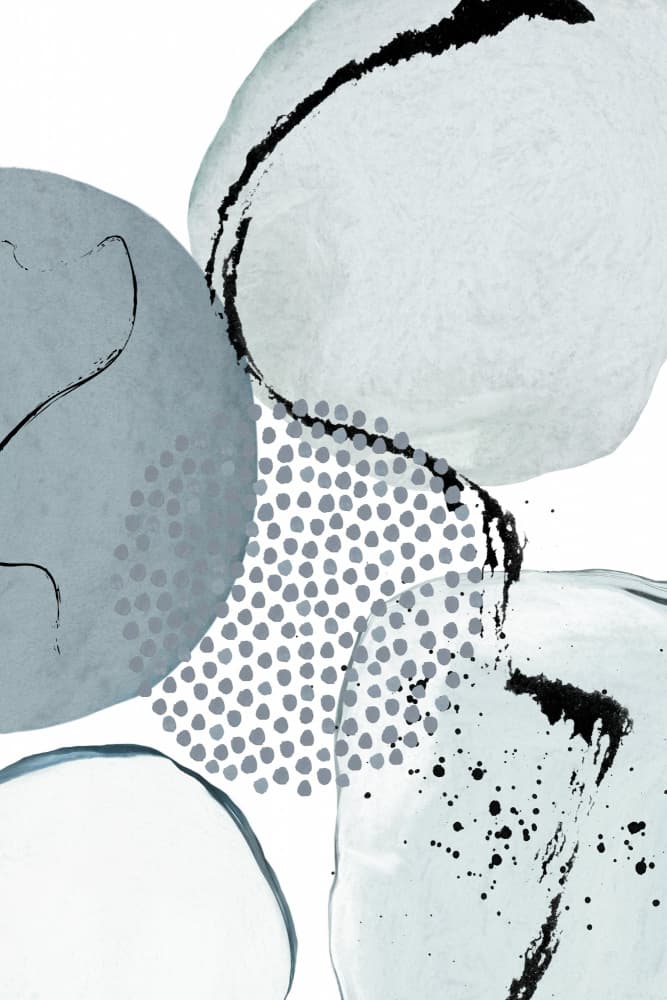 Fluid Grey Shapes by Sally Ann Moss — canvas wall art