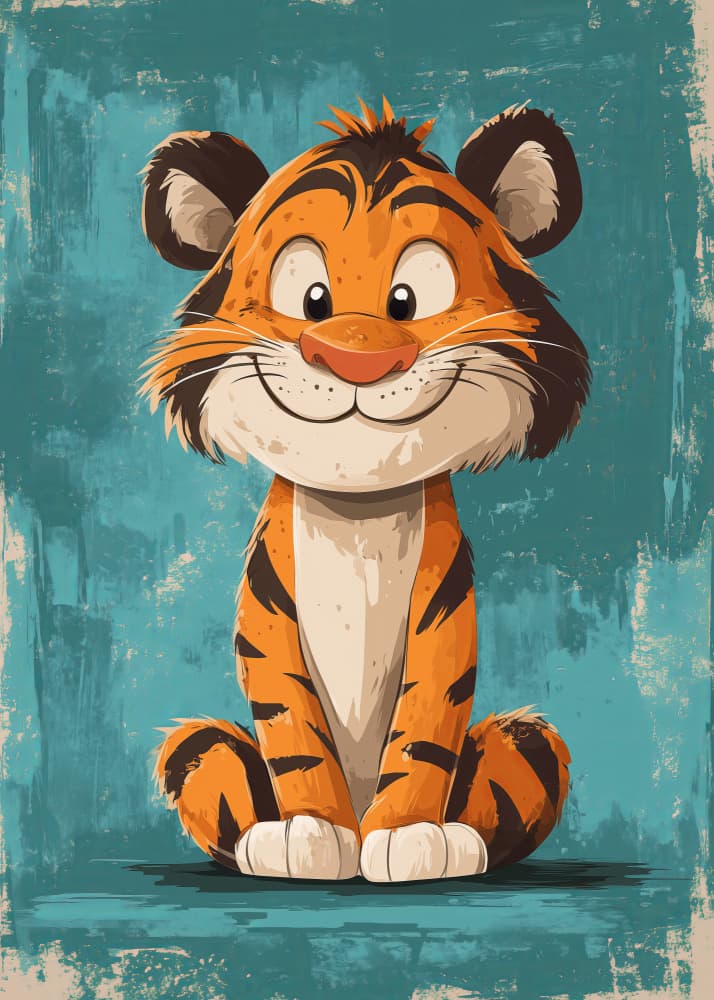 Happy Tiger Cub by Andreas Magnusson — canvas wall art