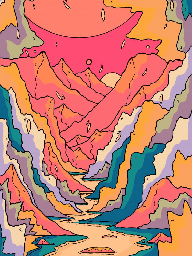 Vibrant Canyon River by Stephen Wade — canvas wall art