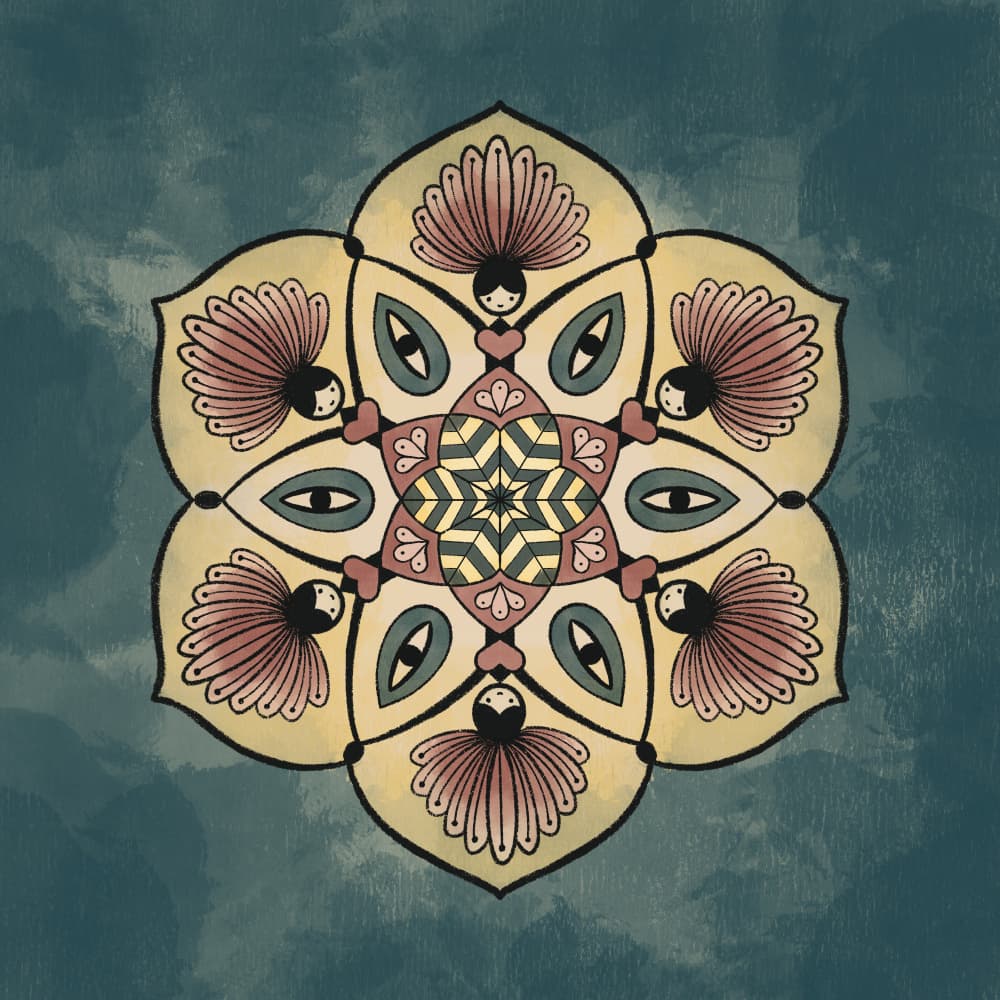 Mystical Floral Mandala by Philippine Bouchez — canvas wall art