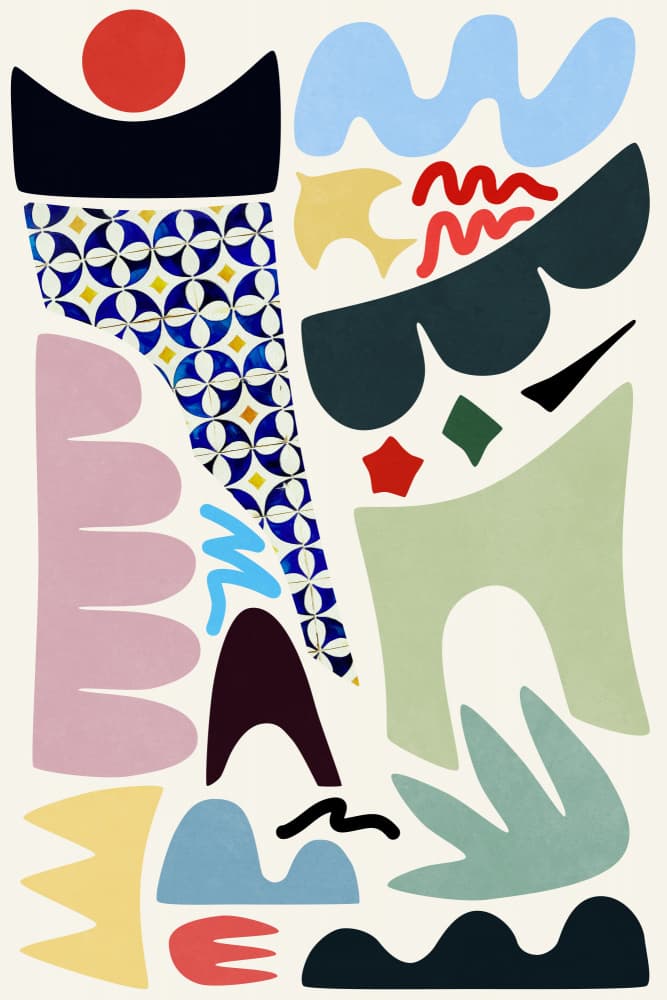 Colorful Abstract Shapes by amini54 — canvas wall art