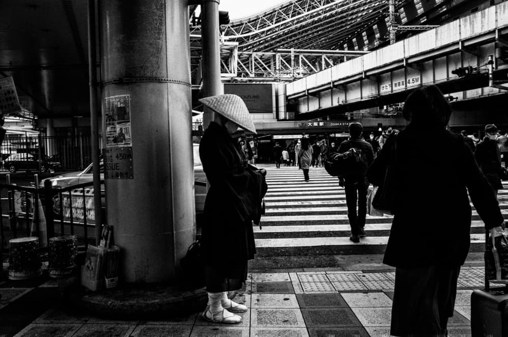 Japanese Monk City Scene by Takaaki Ishikura — canvas wall art
