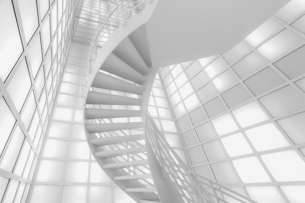 Modern Spiral Staircase by Andy Bauer — canvas wall art