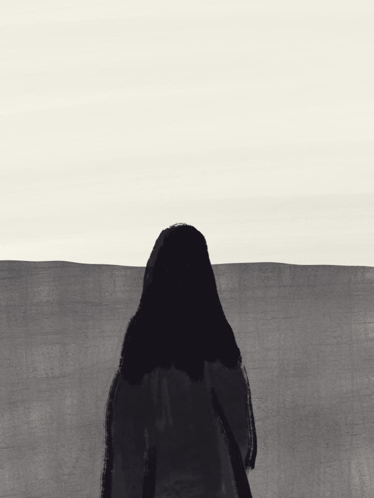 Woman Facing Horizon by Little Dean — canvas wall art