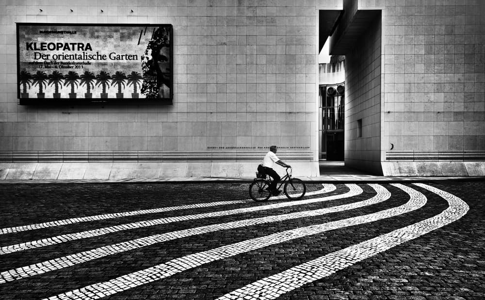 Urban Cyclist Archway by Ercan Sahin — canvas wall art