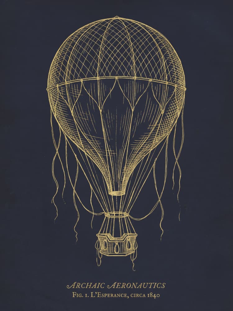 Vintage Hot Air Balloon by Andreas Magnusson — canvas wall art