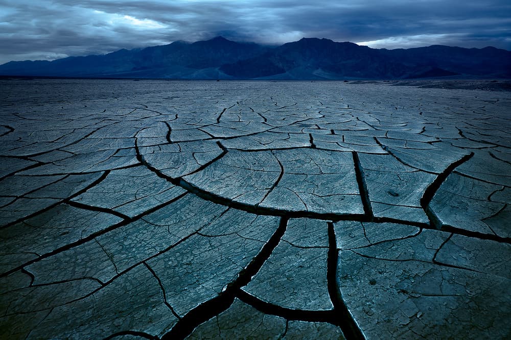 Moody Blue Desert Cracks by Andy Wu — canvas wall art