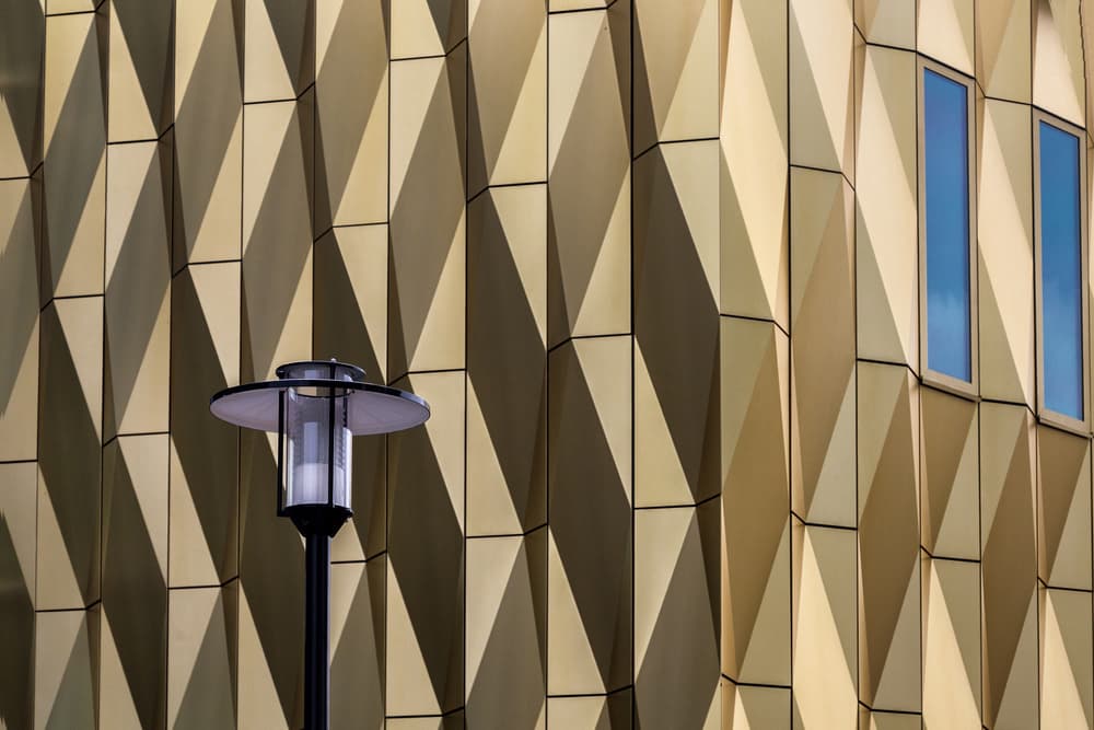 Golden Geometric Facade by Theo Luycx — canvas wall art