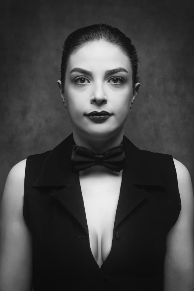 Elegant Black Tie Woman by Glamour Studio — canvas wall art