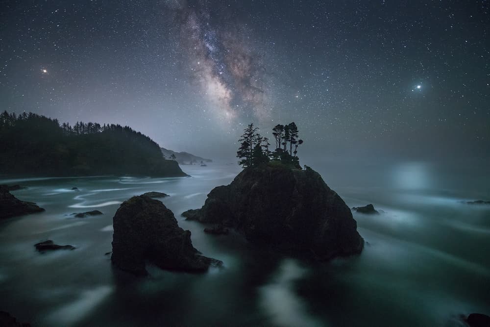 Milky Way Coastline Night by Yan Zhang — canvas wall art