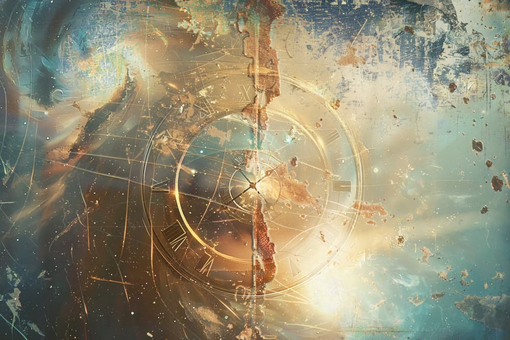 Distressed Cosmic Clock by Rafal Kulik — canvas wall art