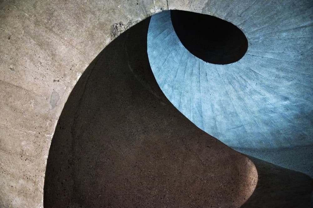 Blue Concrete Spiral by Linda Wride — canvas wall art