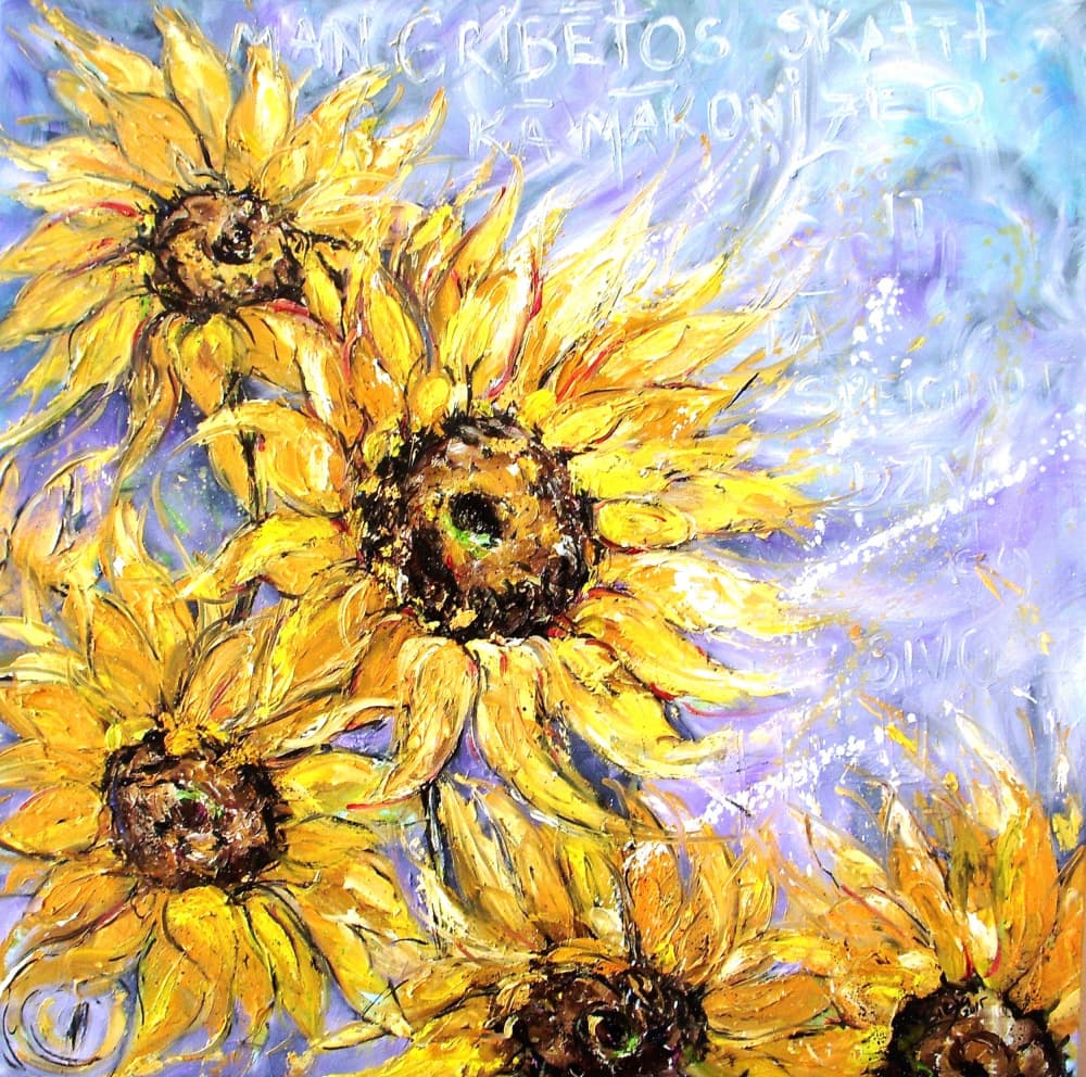 Vibrant Yellow Sunflowers by Anda Bieza — canvas wall art