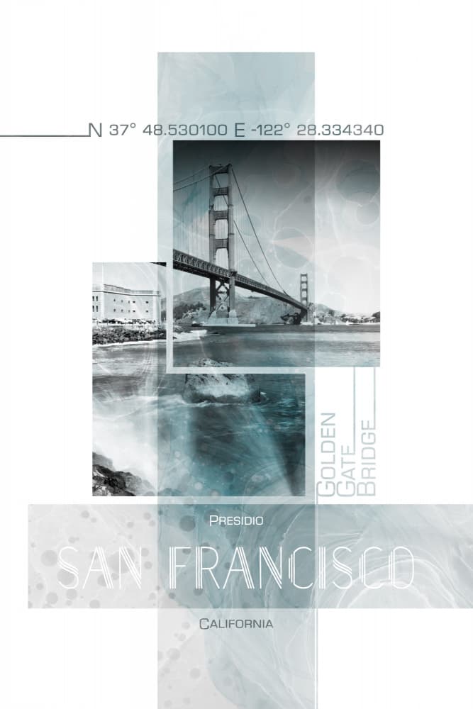 Golden Gate Cityscape by Melanie Viola — canvas wall art