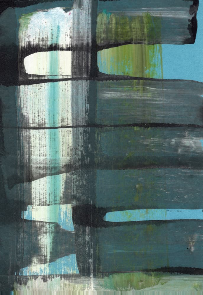Deep Teal Layers by Annick — canvas wall art