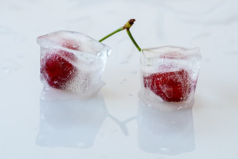 Cool Cherry Cubes by Melinda Borza — canvas wall art