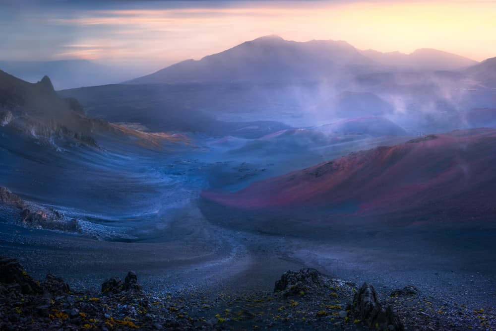 Misty Volcanic Valley by Jianping Yang — canvas wall art