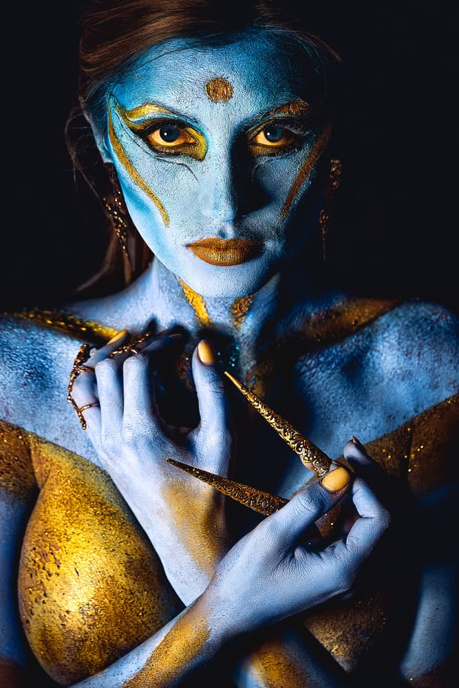Blue Goddess Portrait by Ruslan Bolgov — canvas wall art