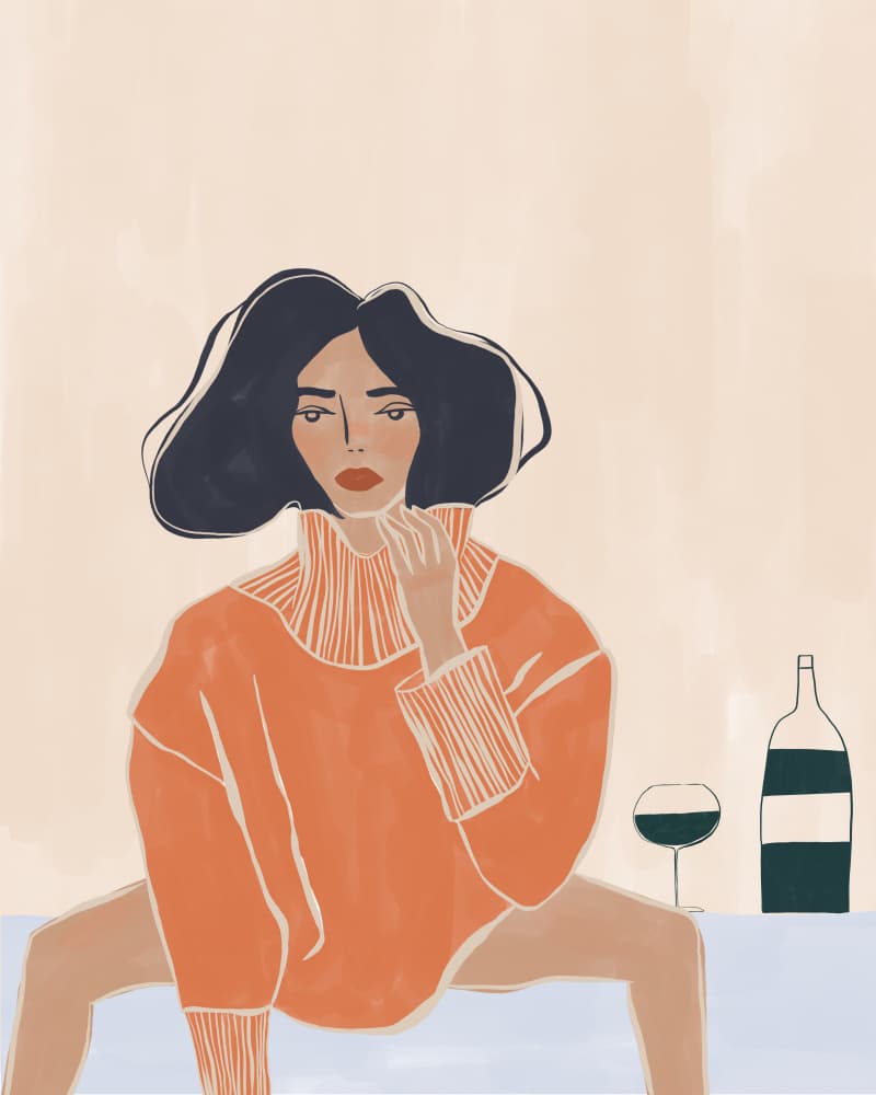 Orange Sweater Chic by Ivy Green Illustrations — canvas wall art