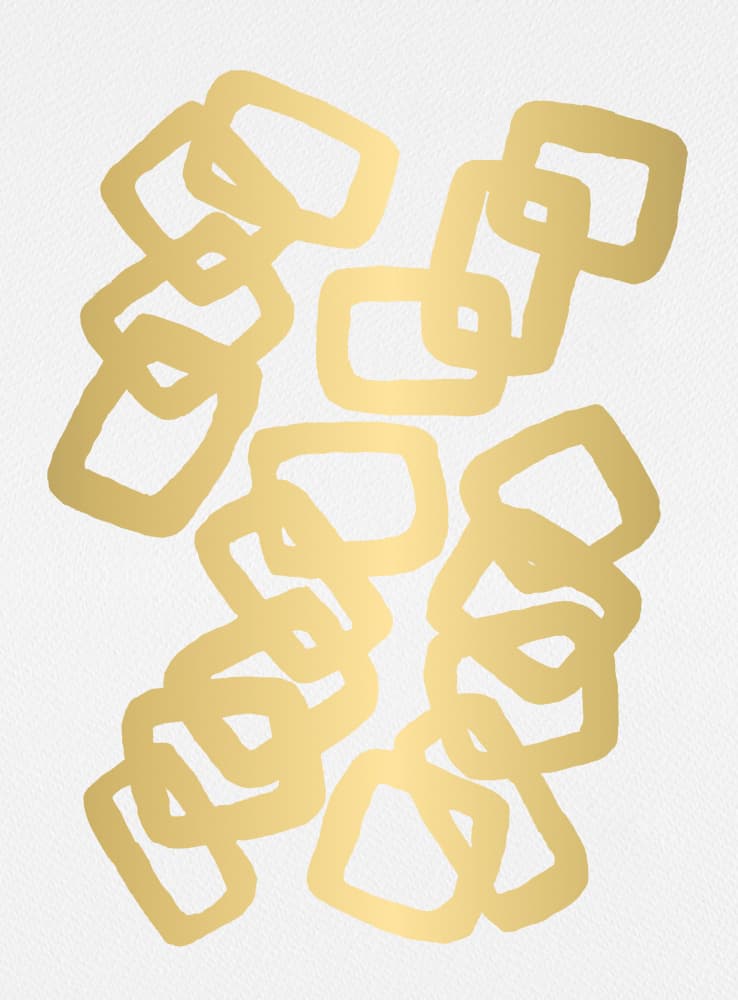 Golden Interlocking Shapes by Michele Channell — canvas wall art