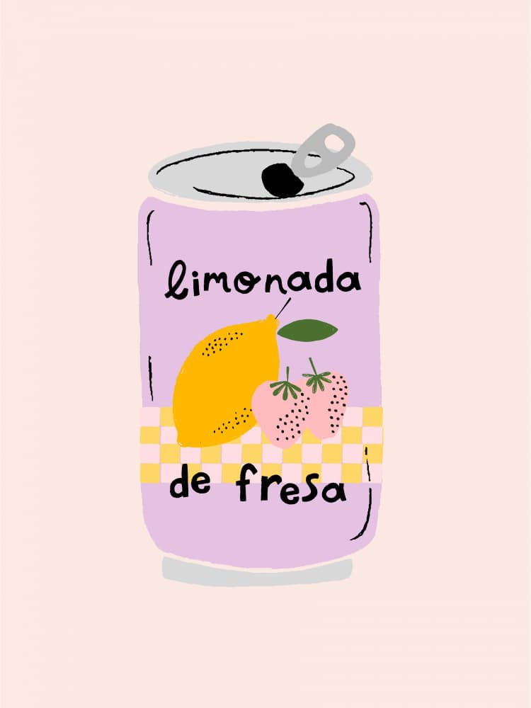 Strawberry Lemonade Can by Aislinn Simmonds — canvas wall art