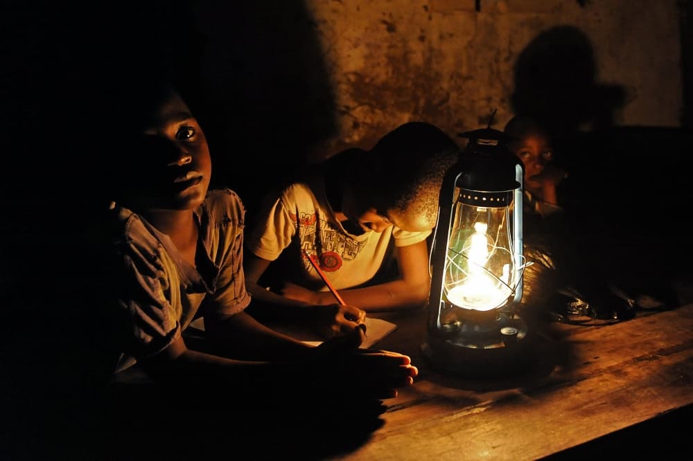 Children Learning by Lamplight by Foad Mirzaie — canvas wall art
