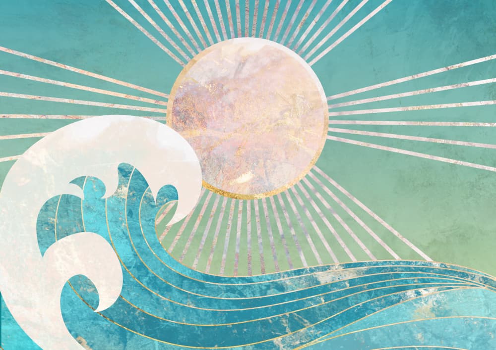Art Deco Sun Wave by Sarah Manovski — canvas wall art