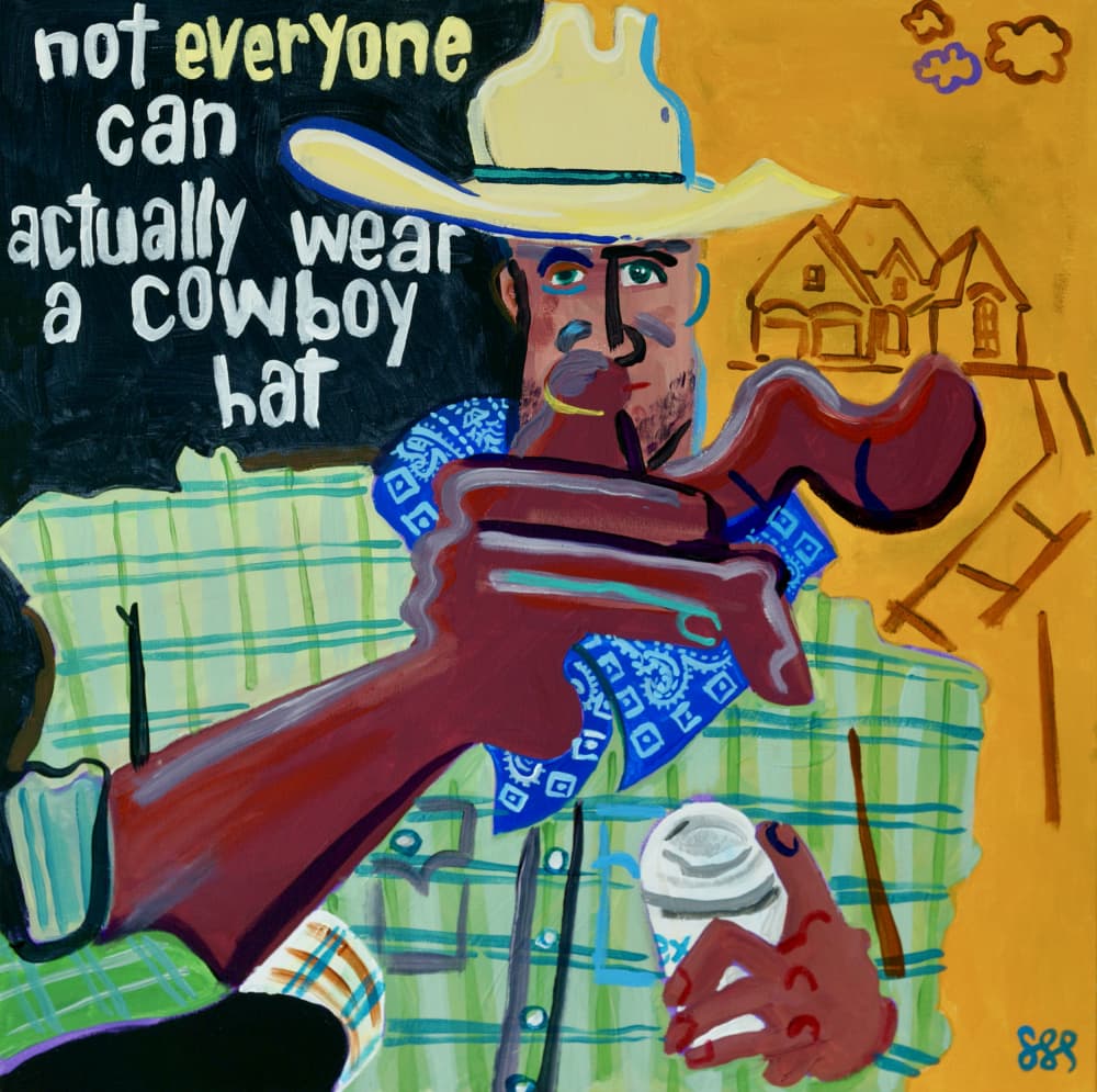 Man With Cowboy Hat by Steve Spencer — canvas wall art