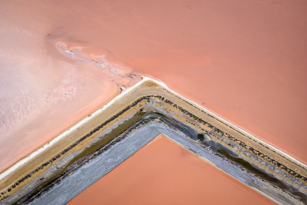 Vibrant Pink Salt Ponds by Robert Bolton — canvas wall art
