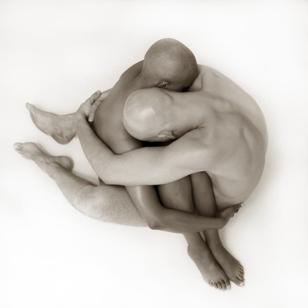 Tender Male Embrace by Anders Kustås — canvas wall art