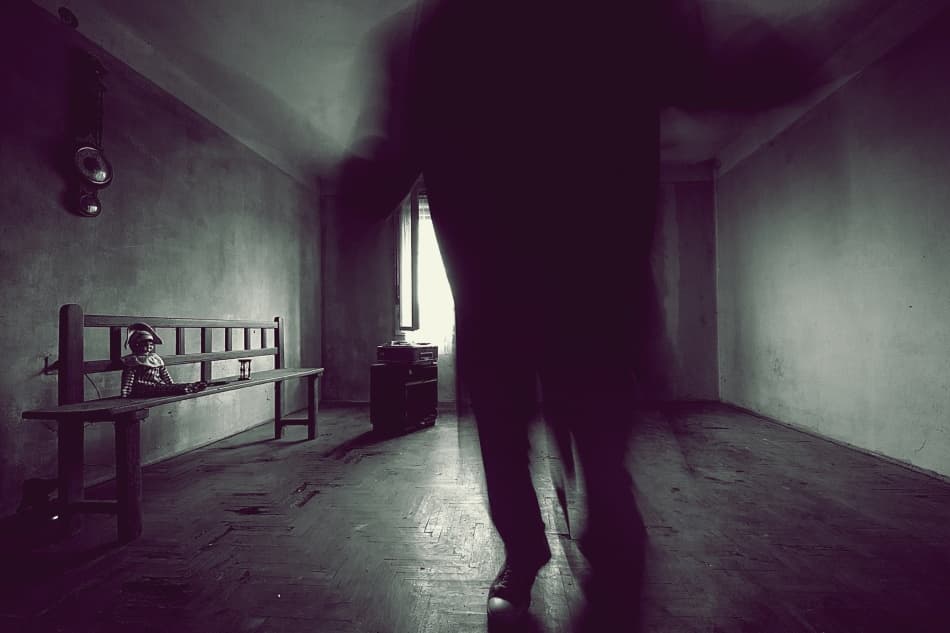 Blurred Figure Eerie Hallway by mario grobenski - psychodaddy — canvas wall art