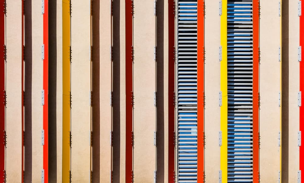 Colorful Industrial Lines by Joshua Raif — canvas wall art