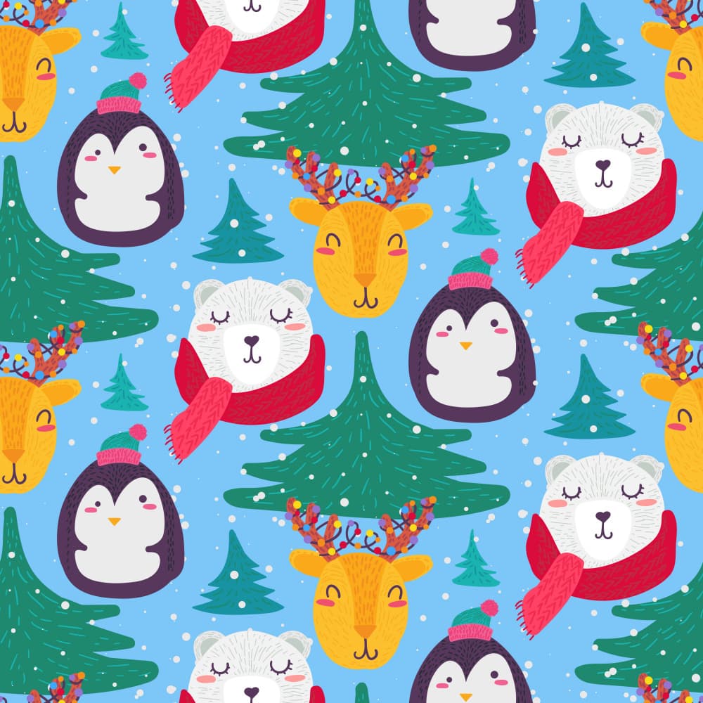 Cute Winter Friends by Marika Barsrsind — canvas wall art