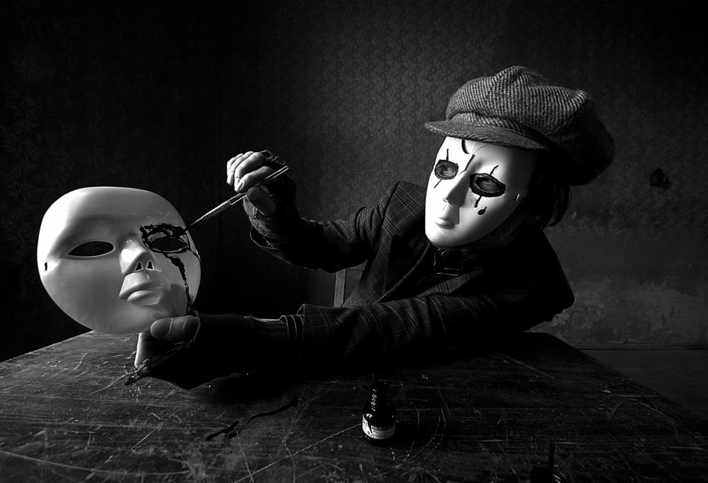 Mysterious Mask Painter by mario grobenski - psychodaddy — canvas wall art