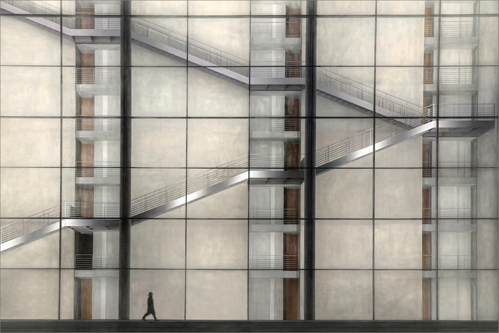 Urban Glass Staircase by Gilbert Claes — canvas wall art