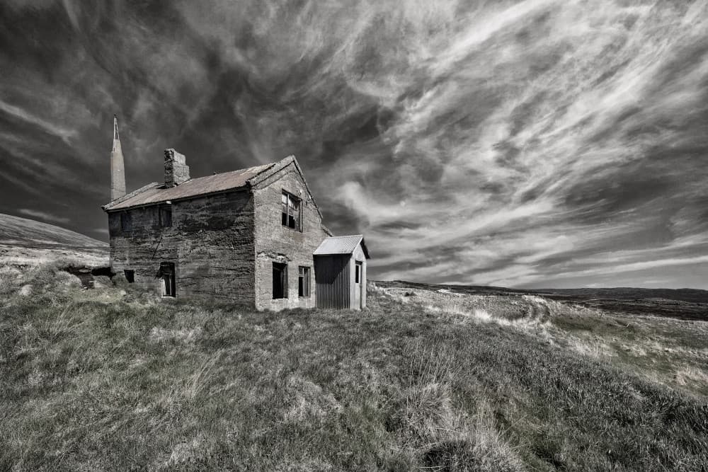 Small Blue Front House (soft) by Þorsteinn H. Ingibergsson — canvas wall art