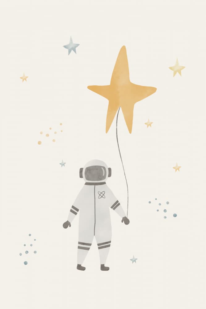 Little Astronaut's Star by Menina Lisboa — canvas wall art