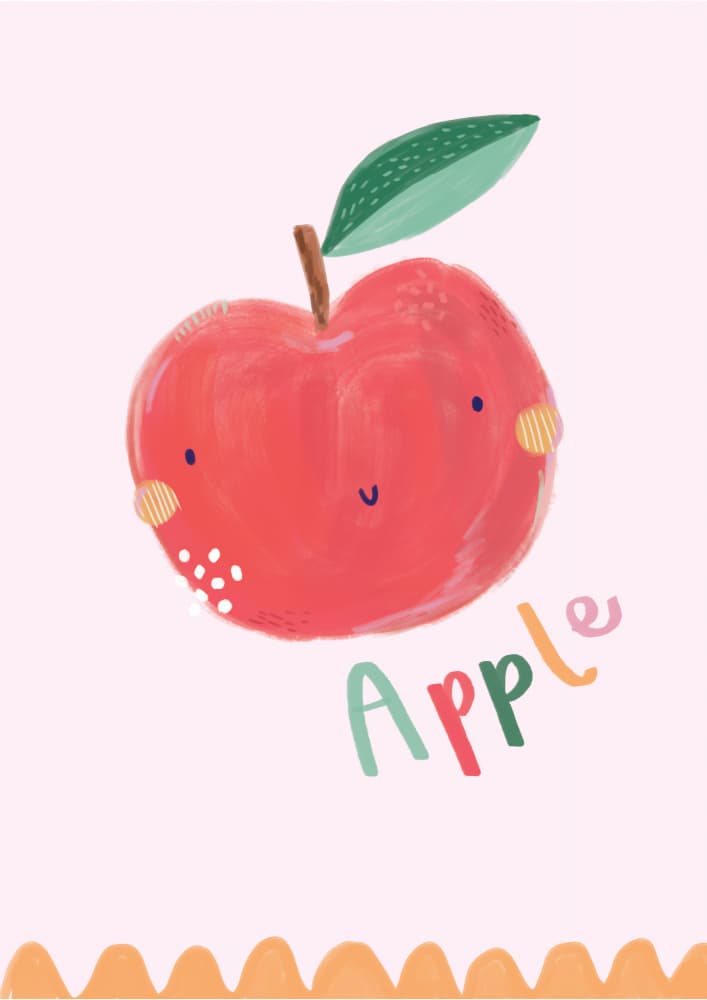Sweet Smiling Apple by Laura Pantony — canvas wall art